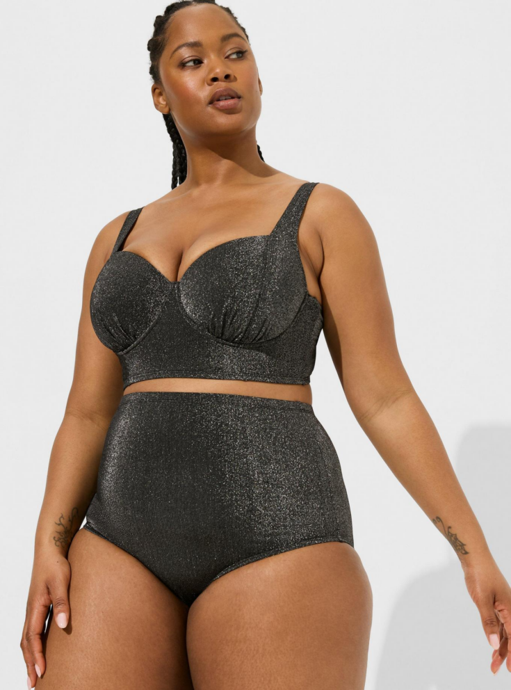 Shimmer Flat Front Swim Bottom