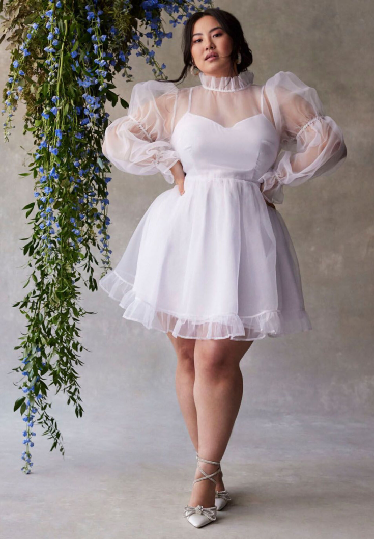 Organza Ruffle Mini Dress