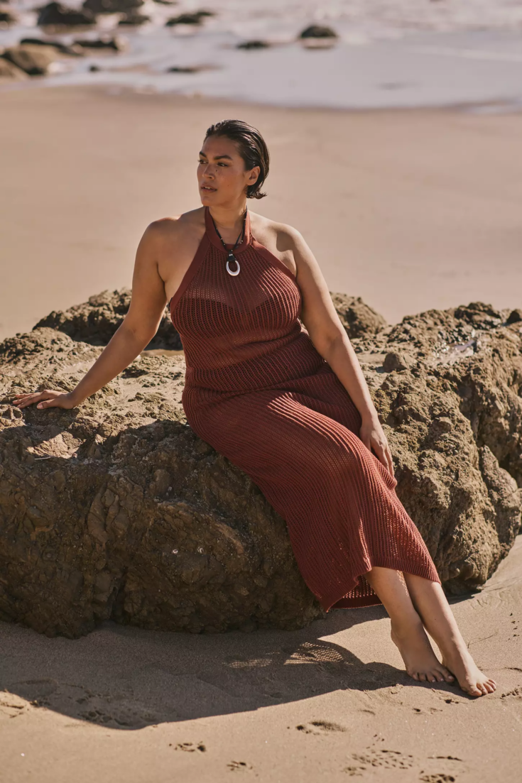 Beach Riot x Anthropologie Halter Crochet Cover Up Dress 3
